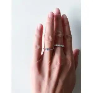 Runder Diamant-Verlobungsring mit 6 Zinken aus Weißgold - Foto 4